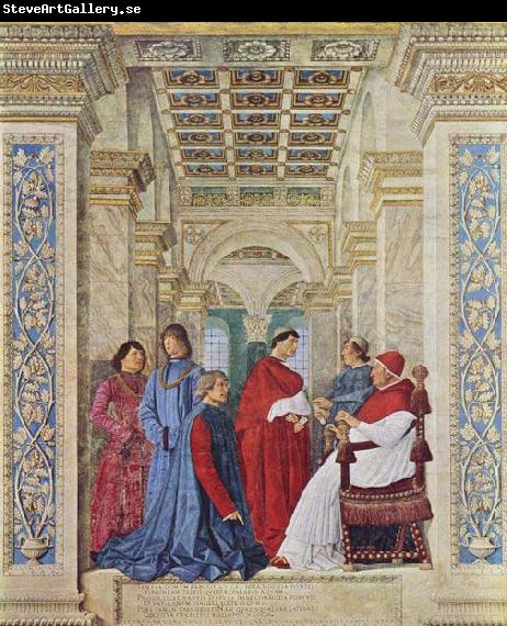 Melozzo da Forli Pope Sixtus IV appoints Bartolomeo Platina prefect of the Vatican Library